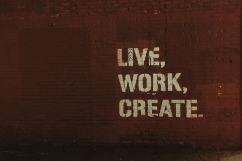 Live Work Create Painted on Wall